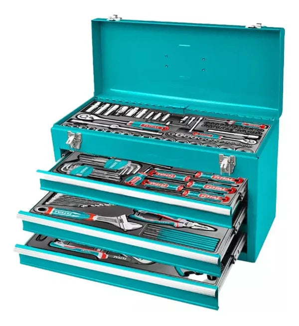TOTAL THPTCS71321 132 Pcs Tool Chest Set 3 Drawers Total